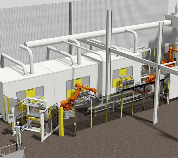 Automated production line - molding and trimming - GEBE2