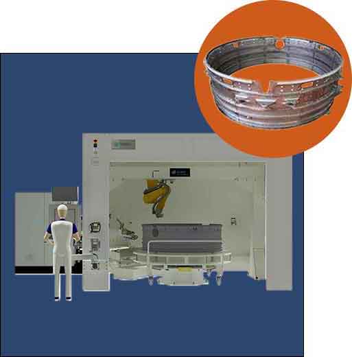 Large-scale deburring of a titanium VCI housing