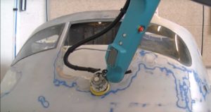 Collaborative robot, cobot application, sanding cobot - GEBE2